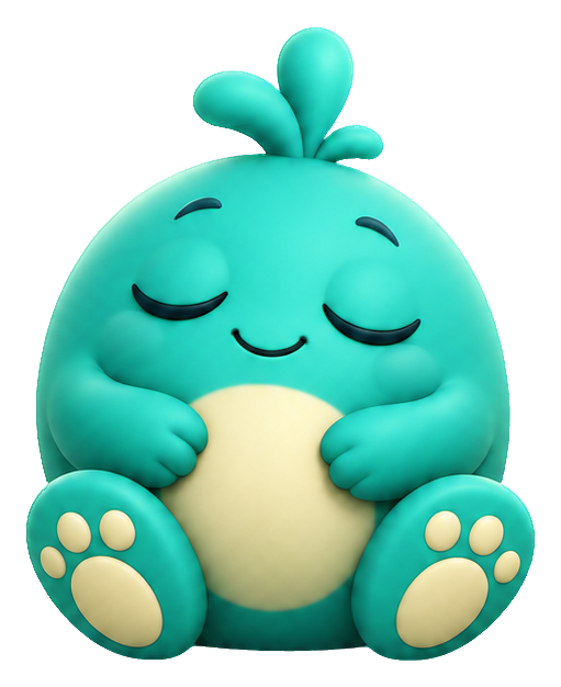 Preview for 3d Friendly Monsters Teal Sleepy Monster