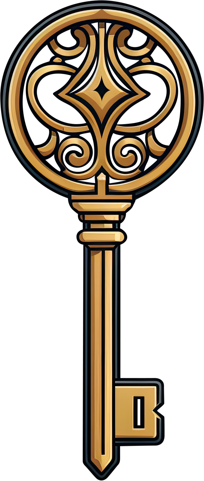 Preview for Ornate-golden-key-design-logo-object-sticker-13de7