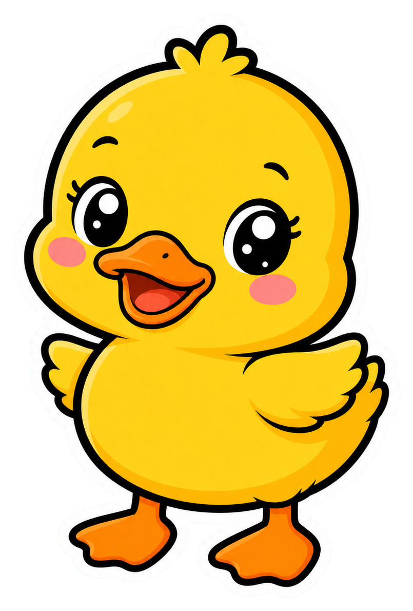 Preview for Cute Duck Sticker Graphic