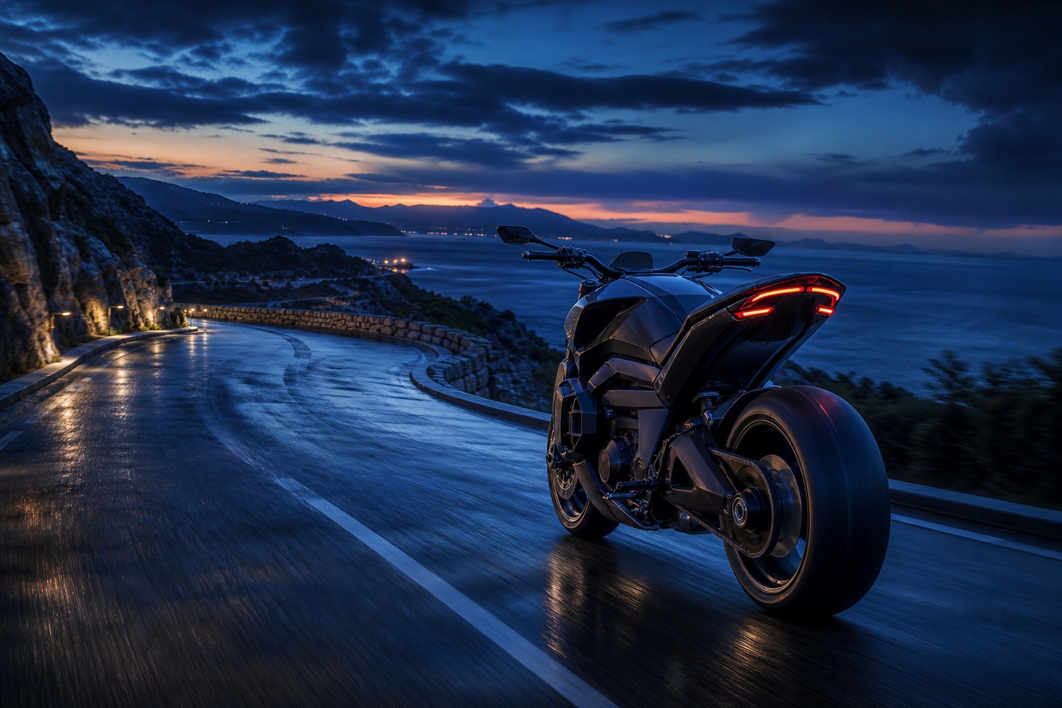 Preview for Motorcycle Blue Hour Background