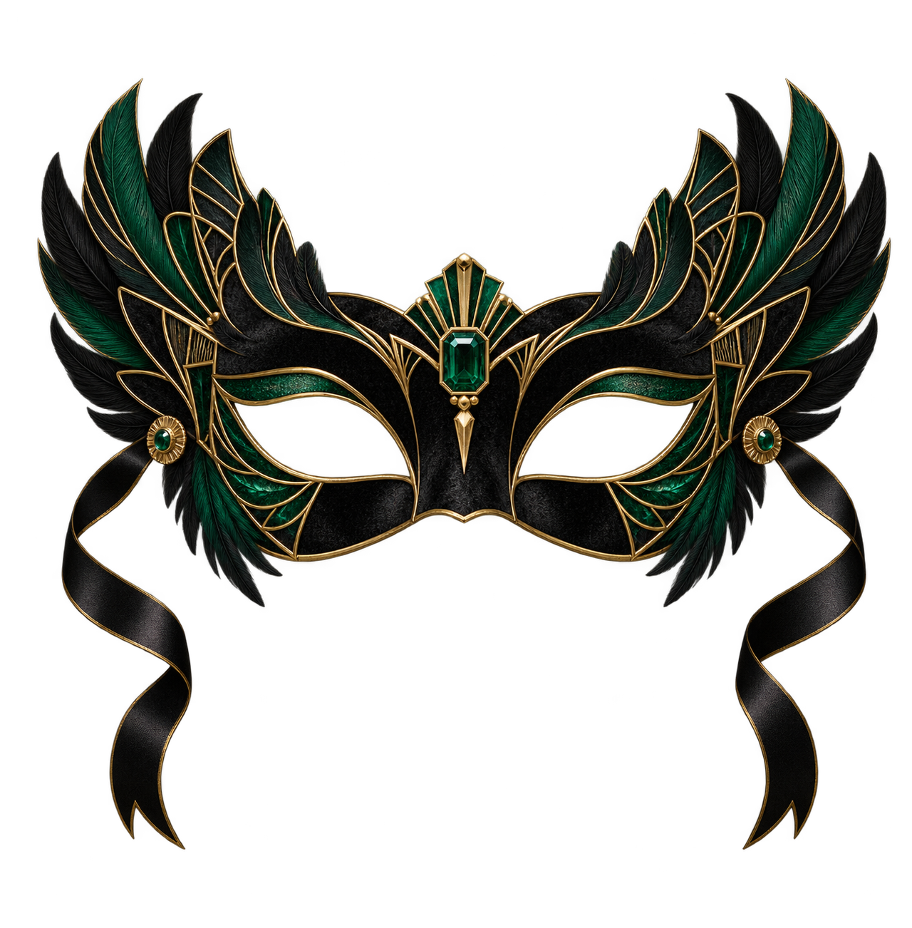 Preview for Emerald Raven Masquerade Mask Sticker