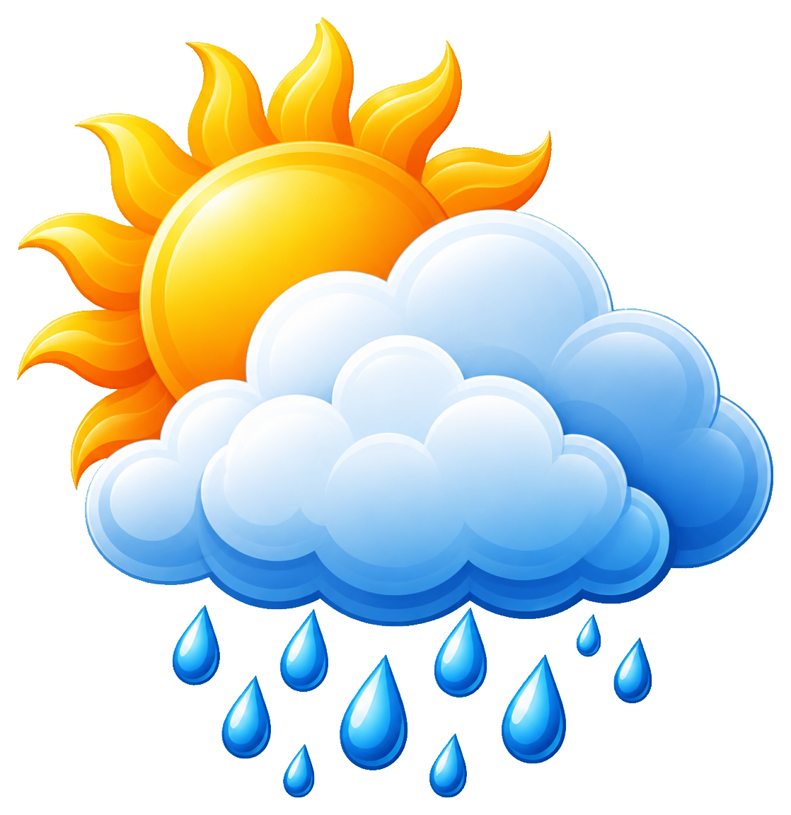 Preview for Cloud Sun Raindrops Sticker
