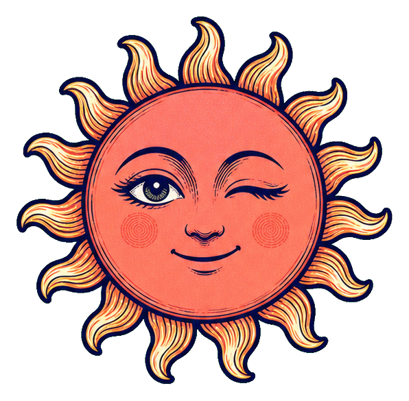 Preview for Winking Coral Sun Sticker