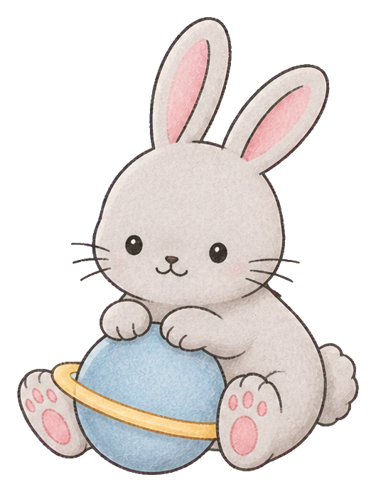 Preview for Kawaii Rabbit With Tiny Planet Sticker