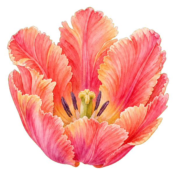 Preview for Coral Parrot Tulip Sticker