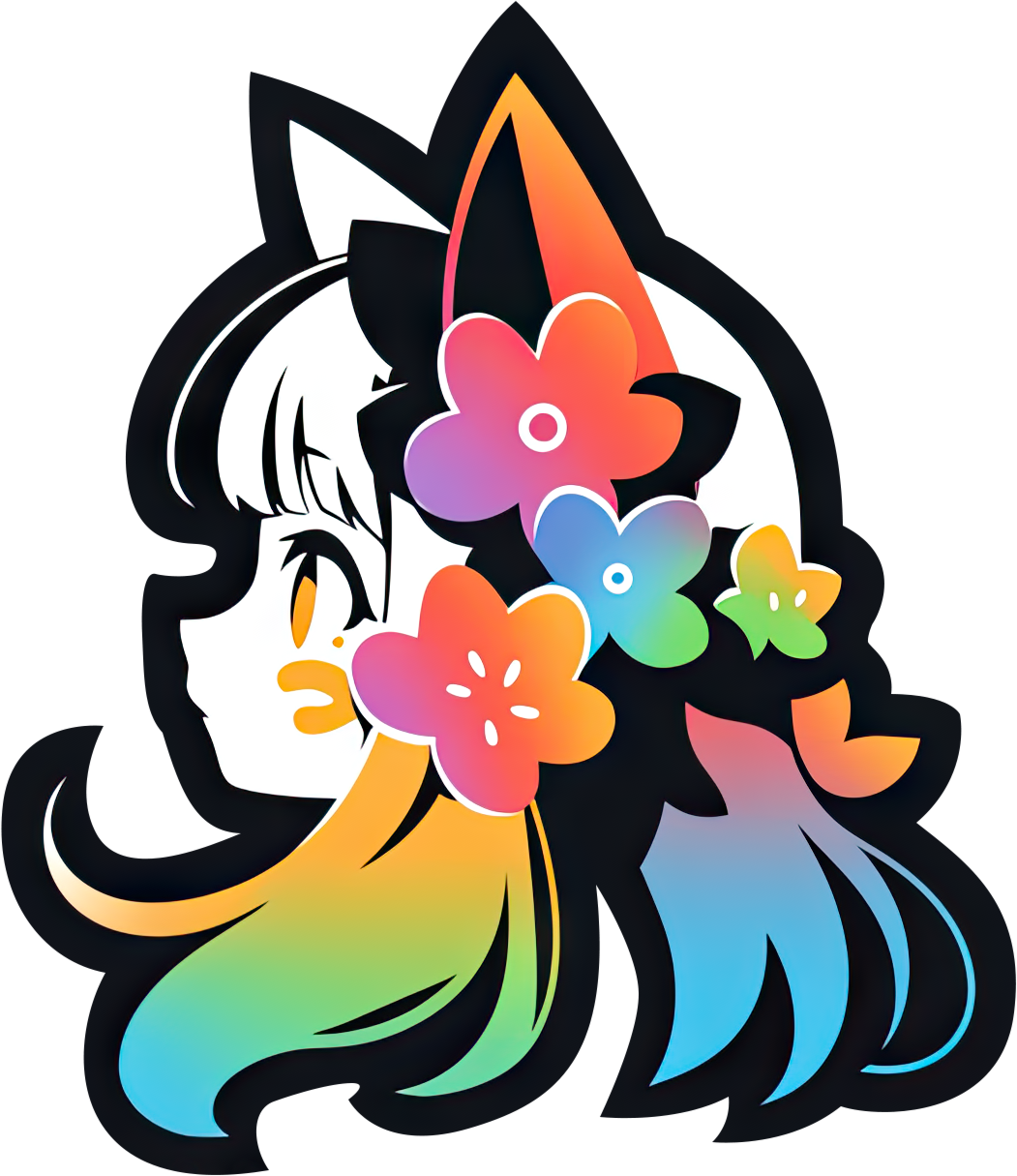 Preview for Floral-hair-art-illustration-logo-animal-sticker-737d3