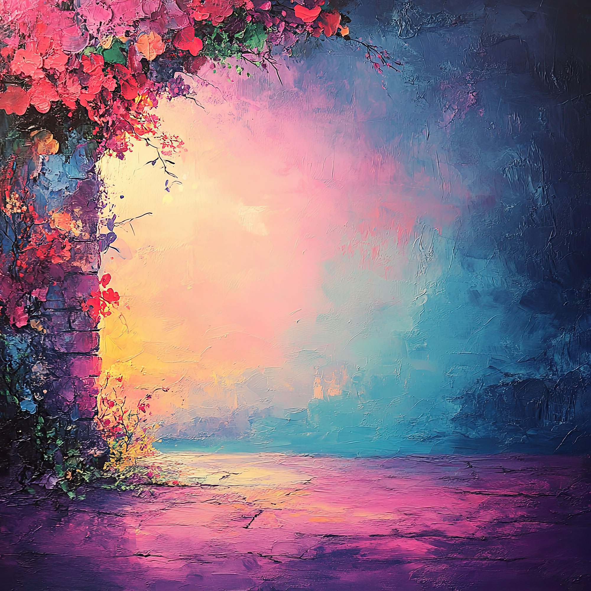 Preview for Floral-pathway-digital-art-simple-backdrop-background-b2f65