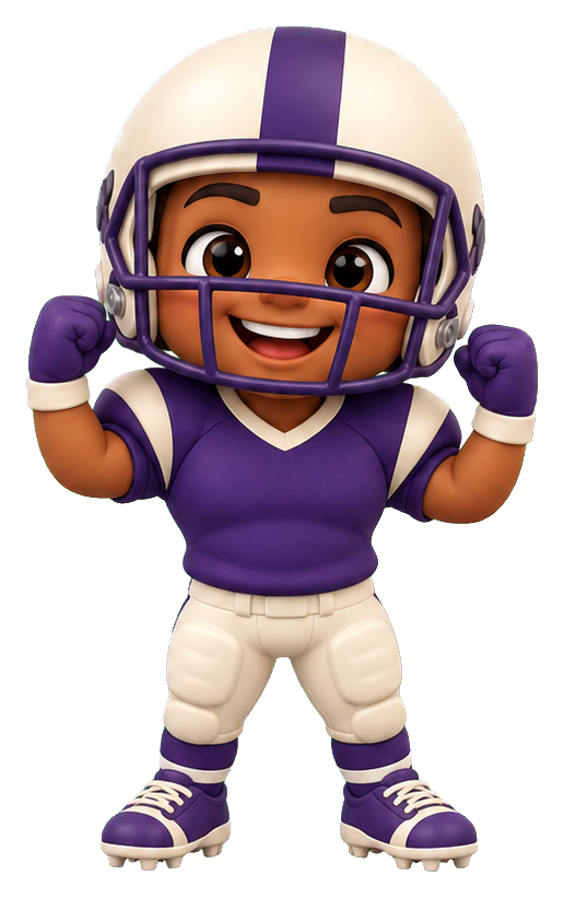 Preview for Purple Two Fists Cheer Football Sticker