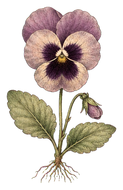 Preview for Violet Pansy Botanical Sticker