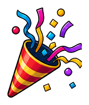 Preview for Confetti Popper Sticker Graphic