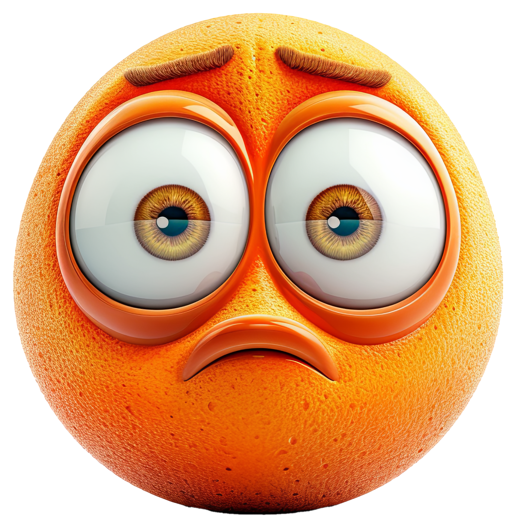 Preview for Sad-orange-emoji-3d-emoji-sticker-54644