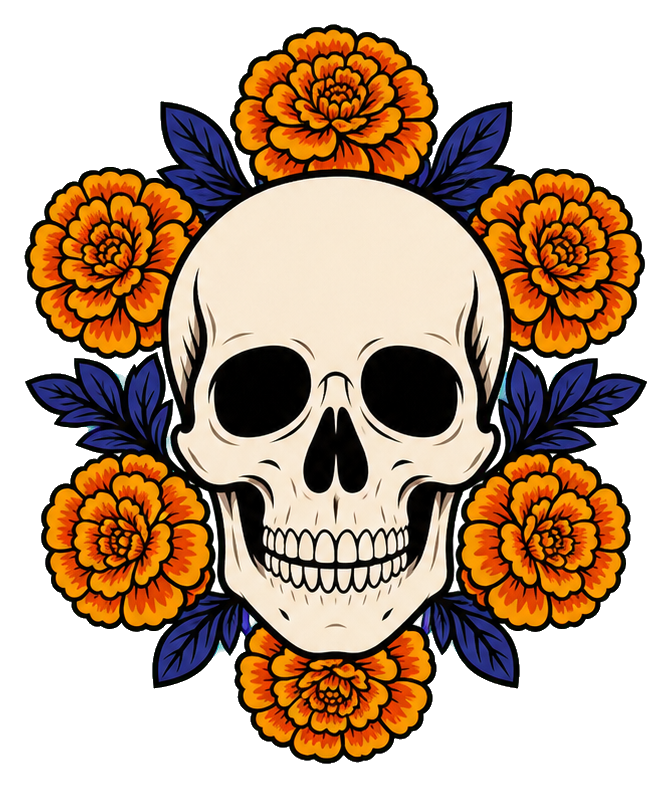 Preview for Marigold Skull Sticker Graphic