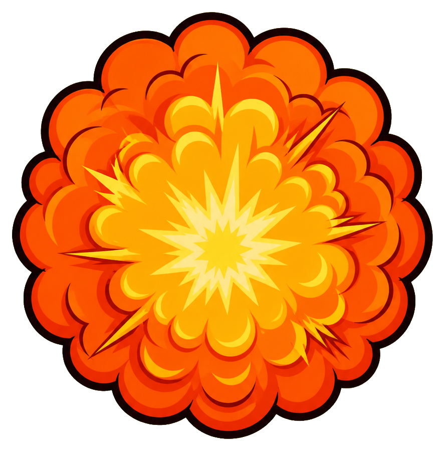 Preview for Scalloped Orange Cloudburst Sticker