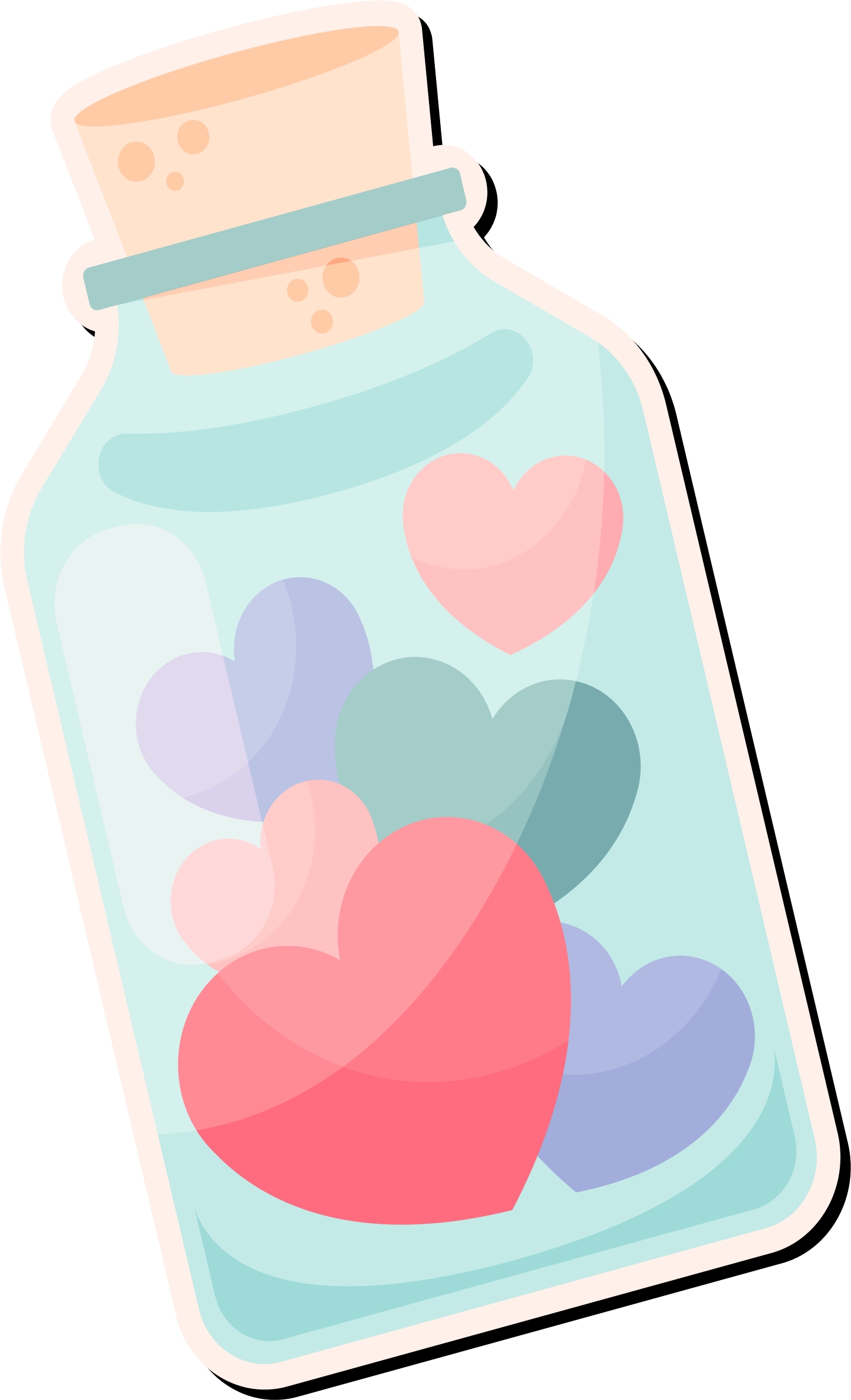 Preview for Heart-collection-bottle-cute-love-sticker-e0483