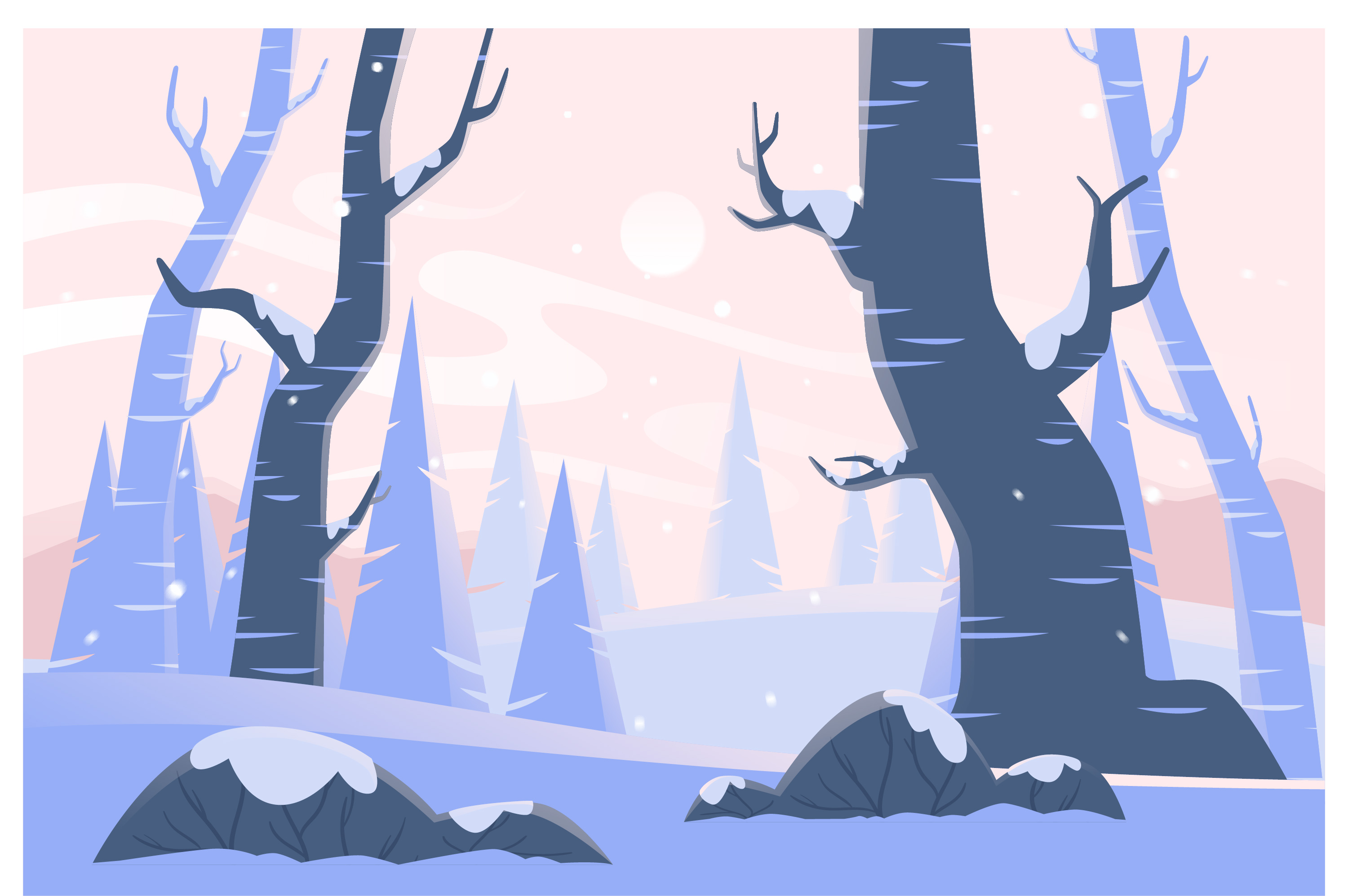 Preview for Winter-forest-landscape-illustration-background-2d3ae