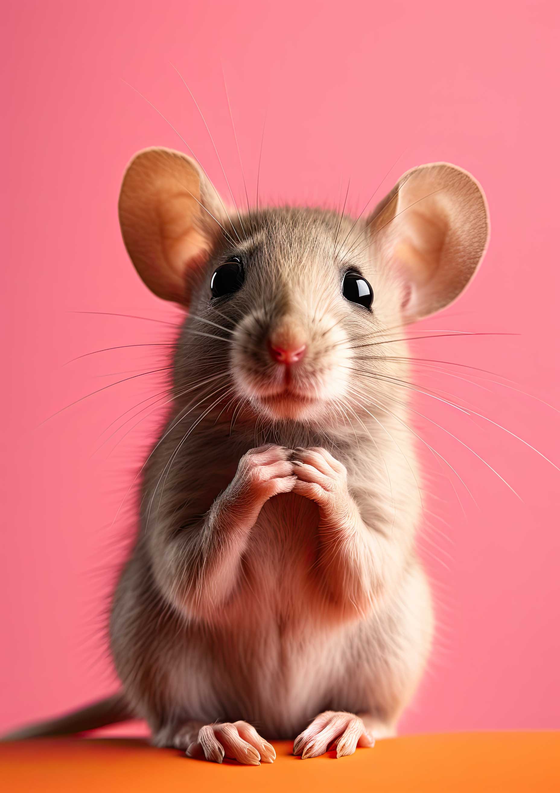 Preview for Cute-mouse-pink-background-ai-animal-97d73