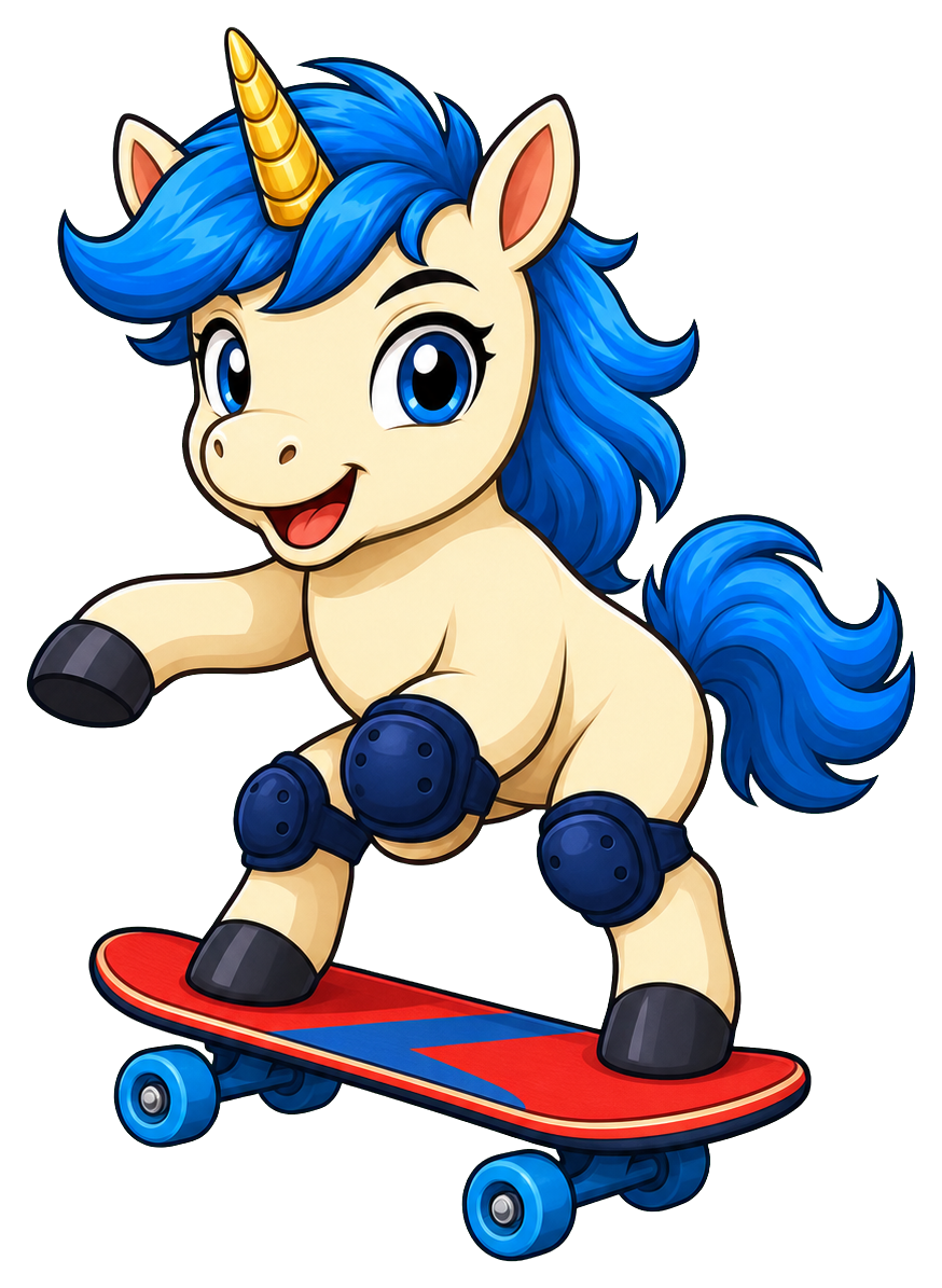 Preview for Skateboard Unicorn Sticker Graphic