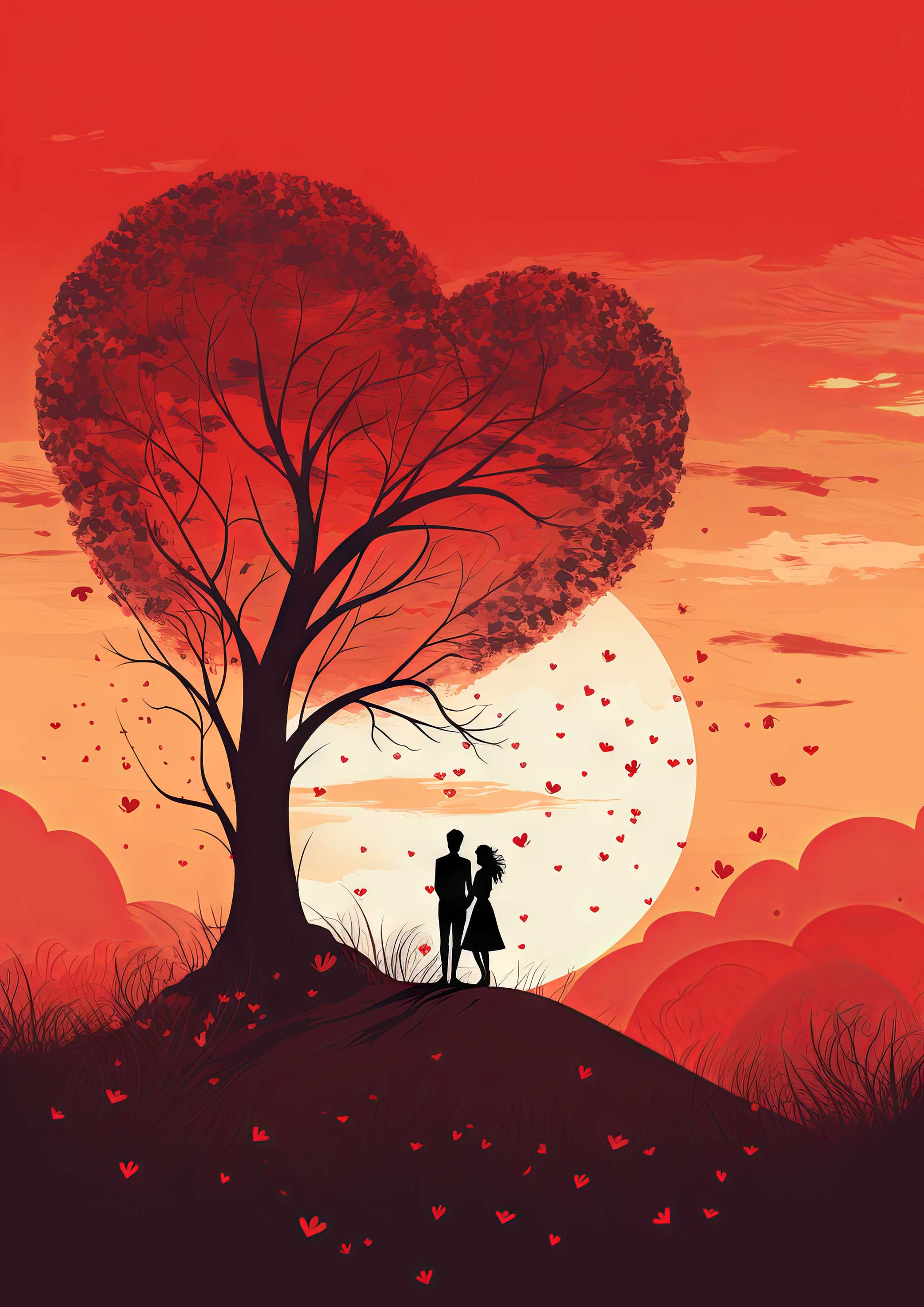 Preview for Romantic-couple-under-heart-tree-love-background-7b1f8