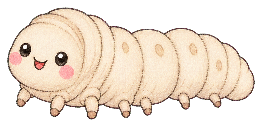 Preview for Silkworm Kawaii Sticker Graphic