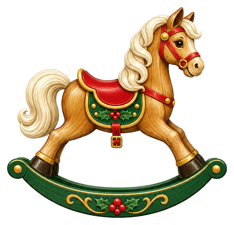 Preview for Festive Wooden Rocking Horse