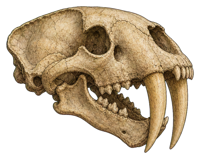 Preview for Saber-tooth Cat Skull Sticker