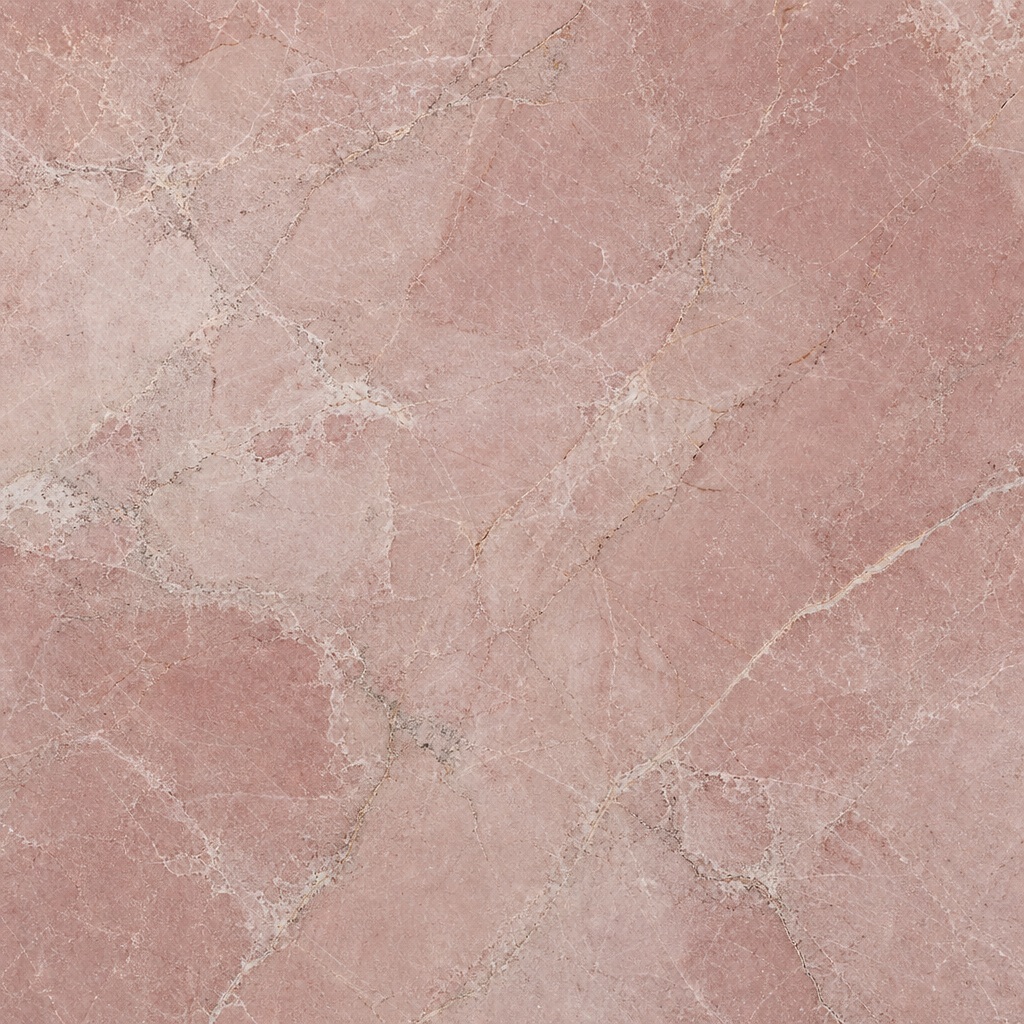 Pink rose stone surface with subtle veining and a matte textured finish.