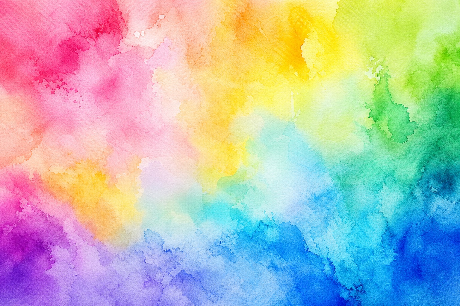 Soft rainbow watercolor wash blending pink, yellow, green, and blue across the background.