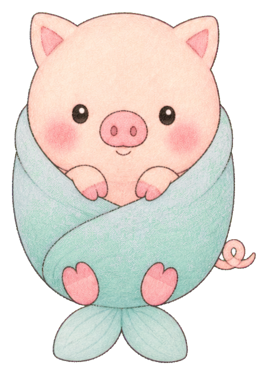 Preview for Kawaii Pig Mermaid Sticker