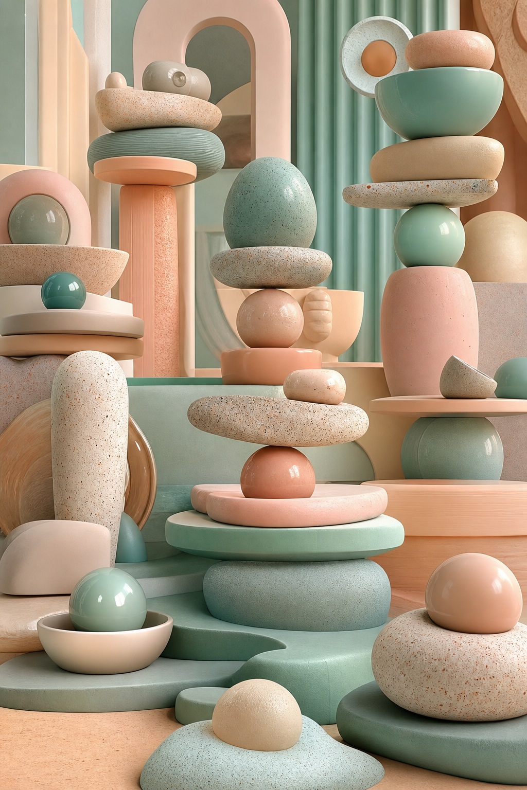 Preview for Pastel Abstract 3d Ceramic Background
