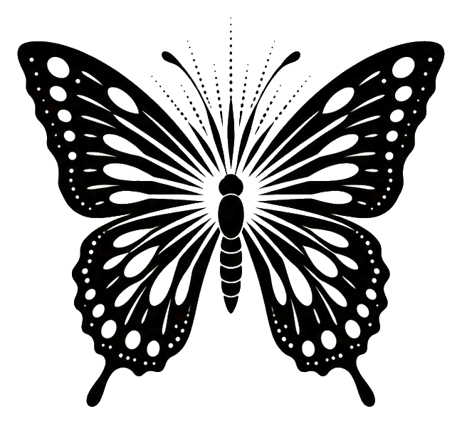 Preview for Black Sunburst Butterfly Sticker