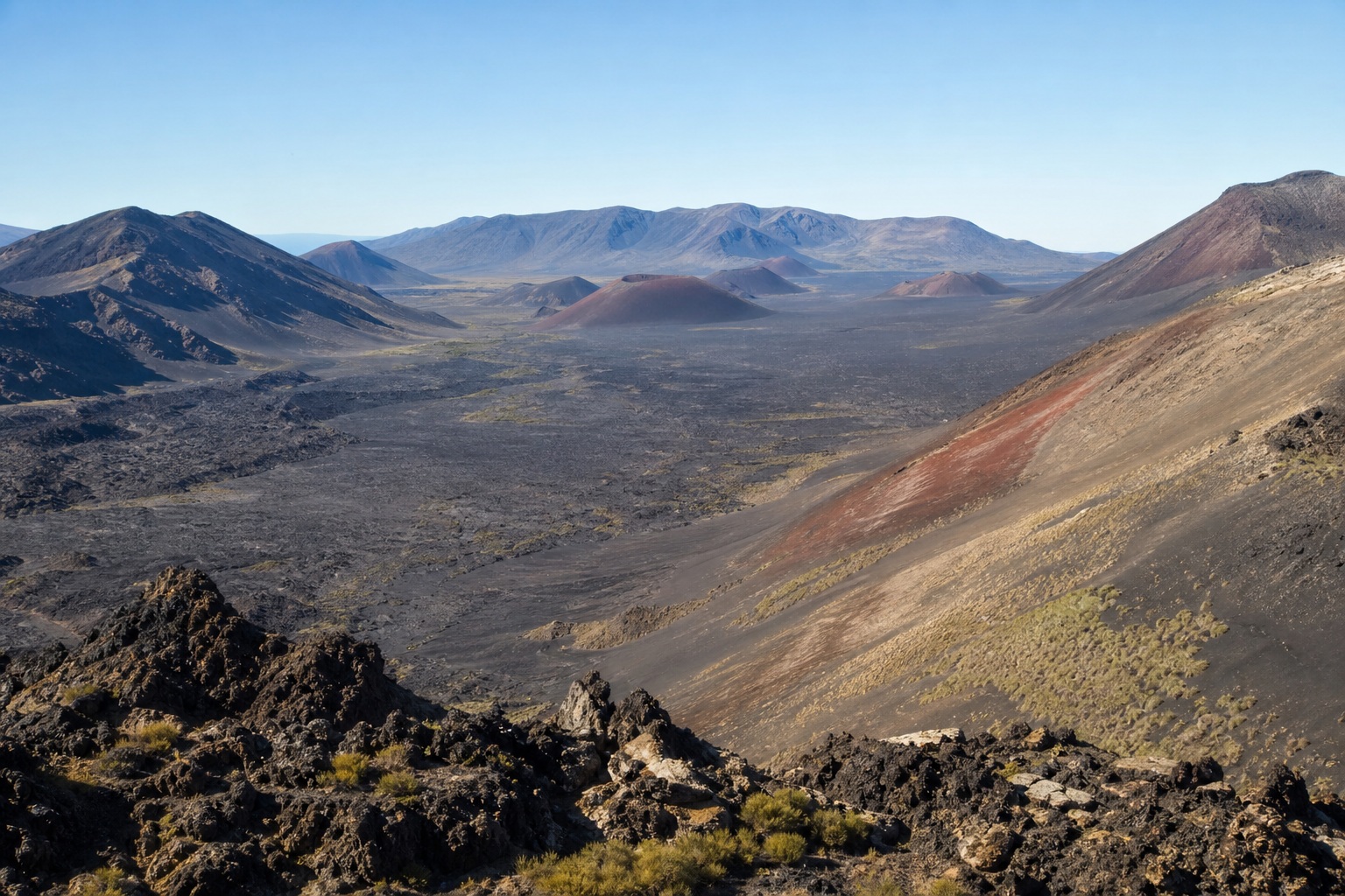 Preview for Clear Morning Volcanic Ridge Valley Background