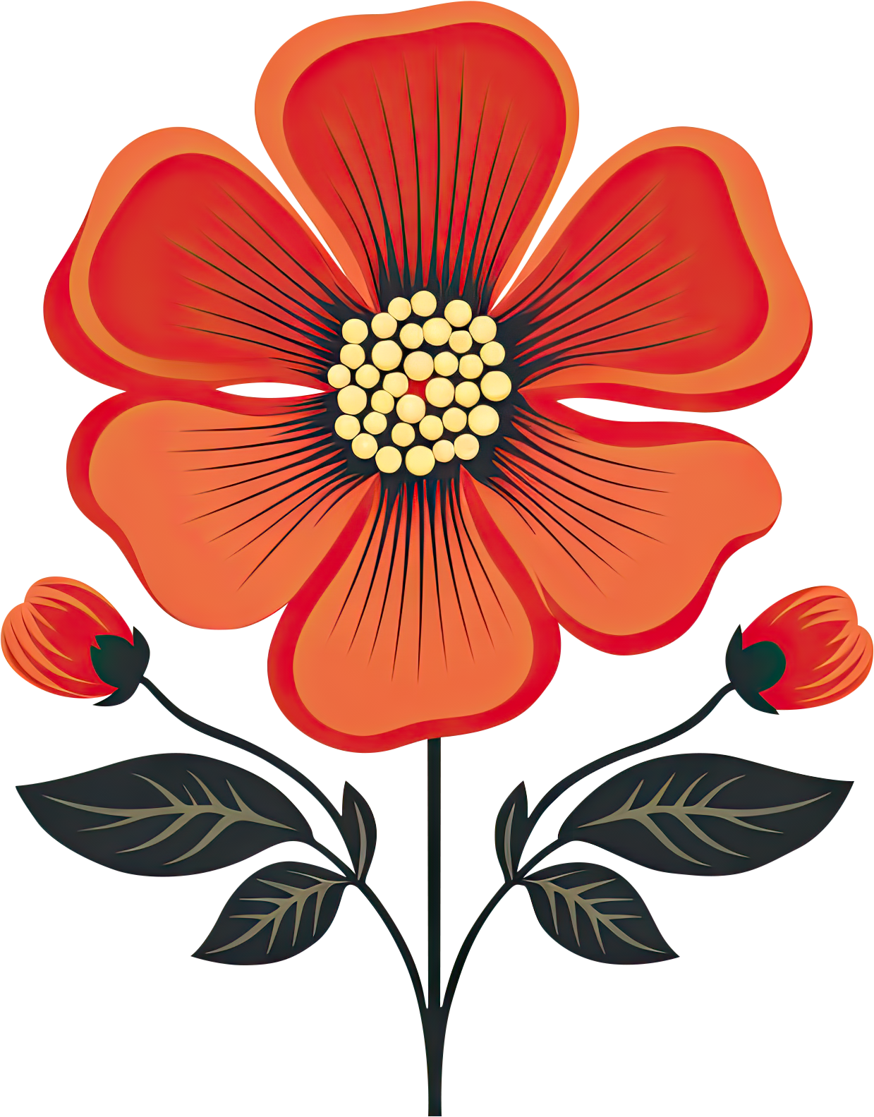 Preview for Stylized-red-flower-illustration-logo-flower-sticker-456b0