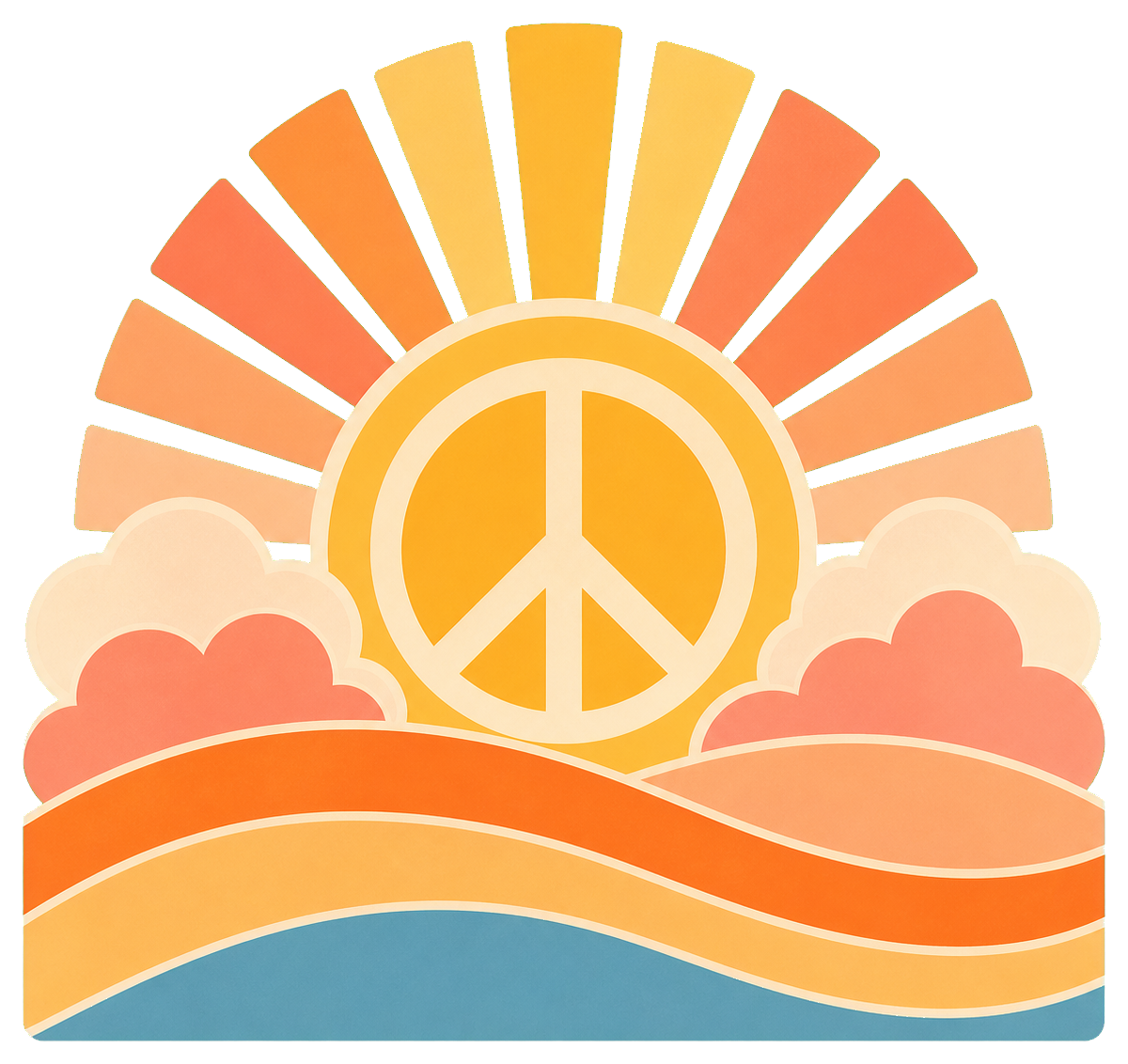 Preview for Peace Sunrise Sticker For Photos And Designs
