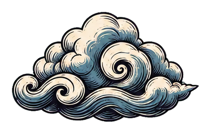 Preview for Woodcut Cloud Sticker Graphic