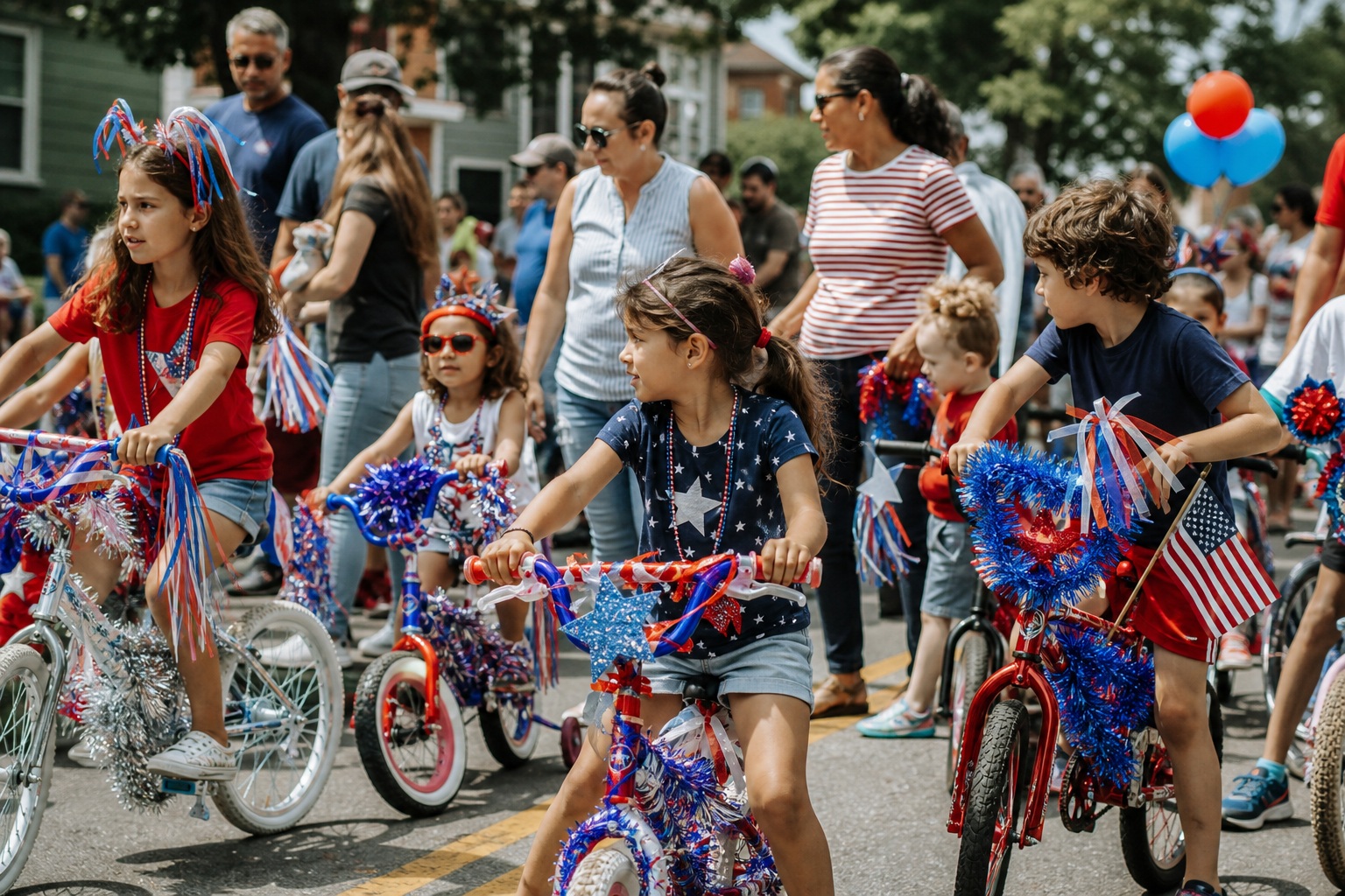 Preview for Candid Bike Parade Festival Stock Background