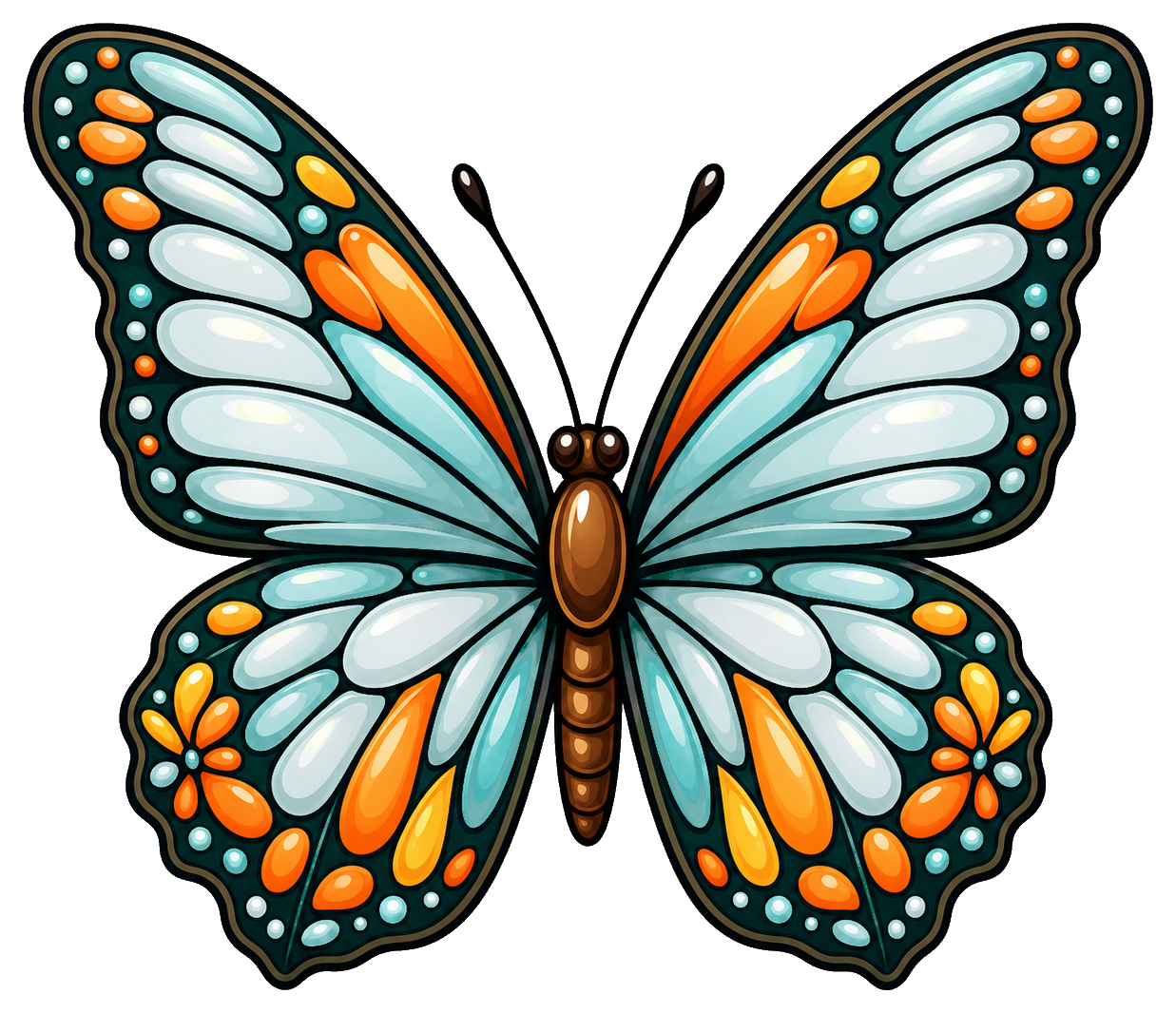 Preview for Mint Tangerine Butterfly Sticker