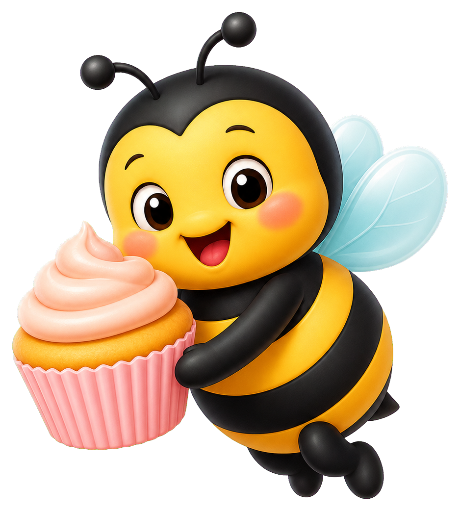 Preview for Bee Cupcake Sticker For Cute Designs