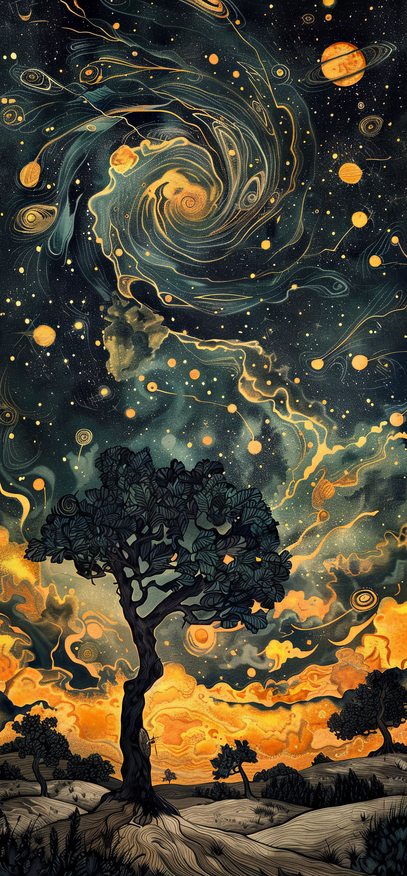 Preview for Cosmic-tree-landscape-astrophotography-phone-background-5b279