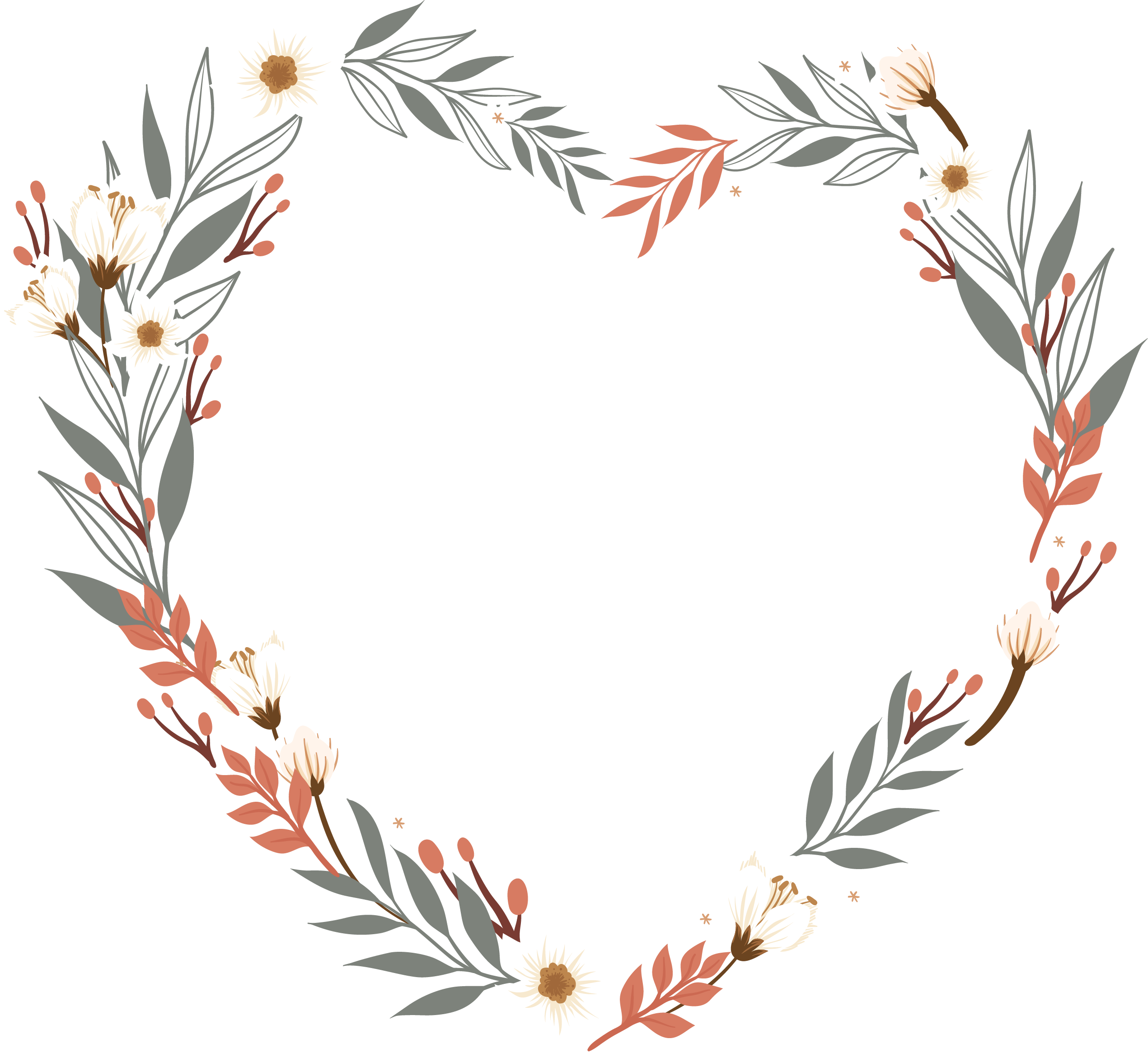 Preview for Floral-heart-wreath-design-love-design-sticker-c0608