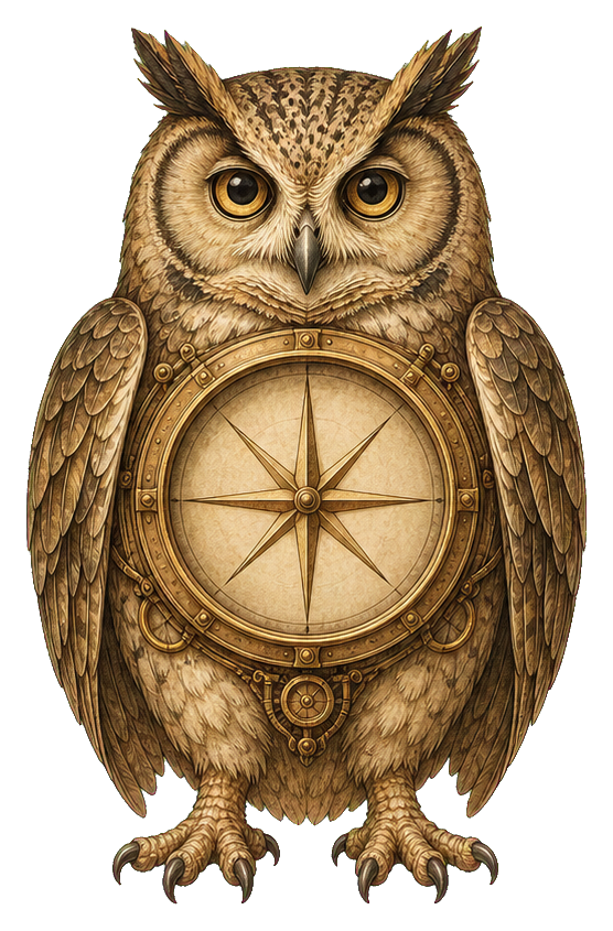 Preview for Compass Owl Sticker For Creative Designs