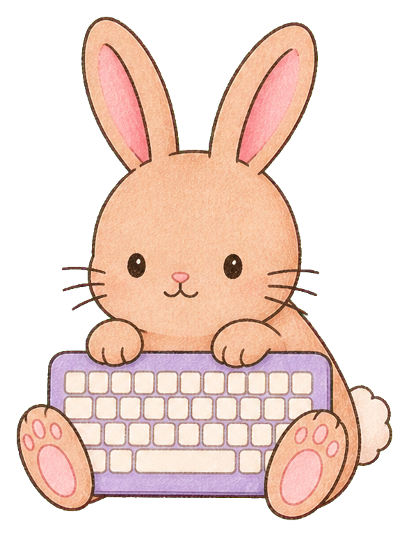 Preview for Kawaii Rabbit At Keyboard Sticker