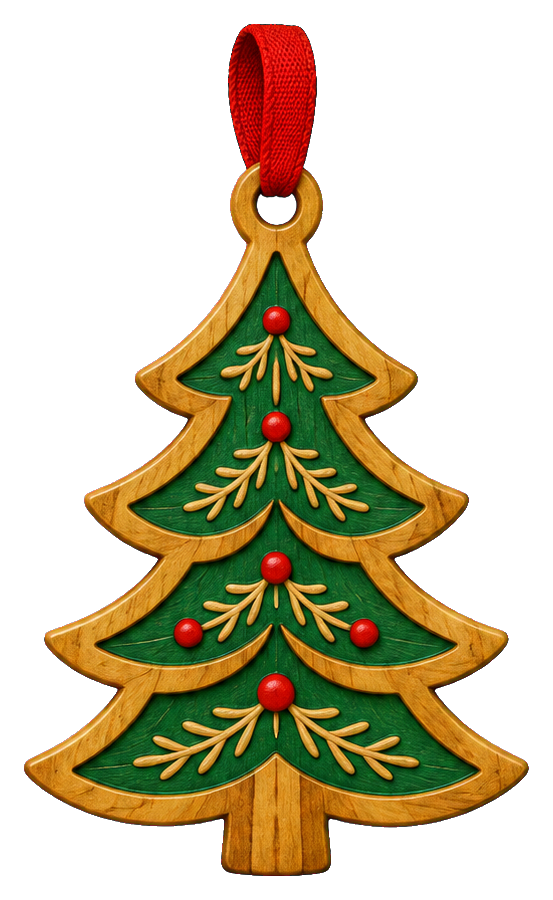 Preview for Carved Tree Christmas Ornament
