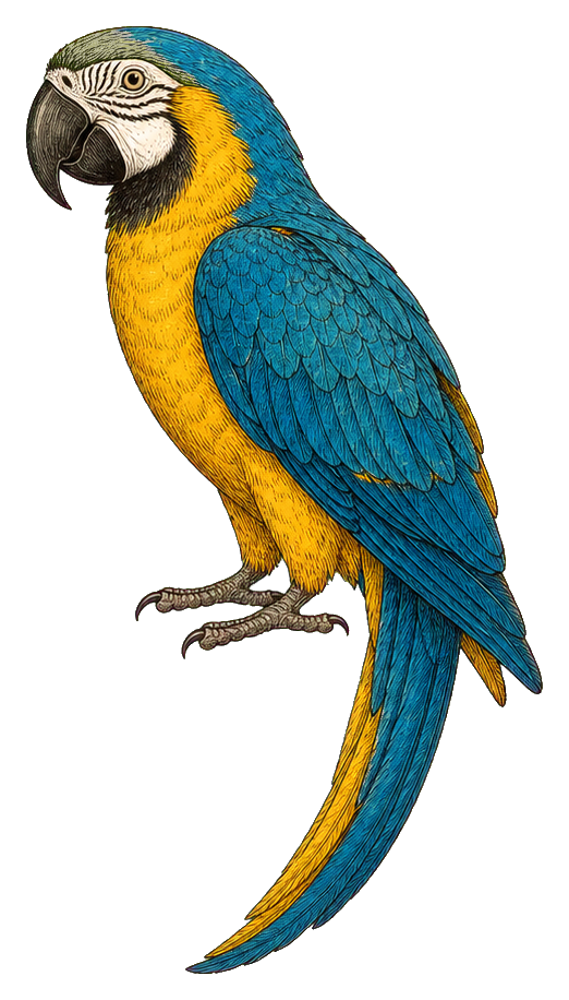 Preview for Vintage Blue And Yellow Bird Sticker
