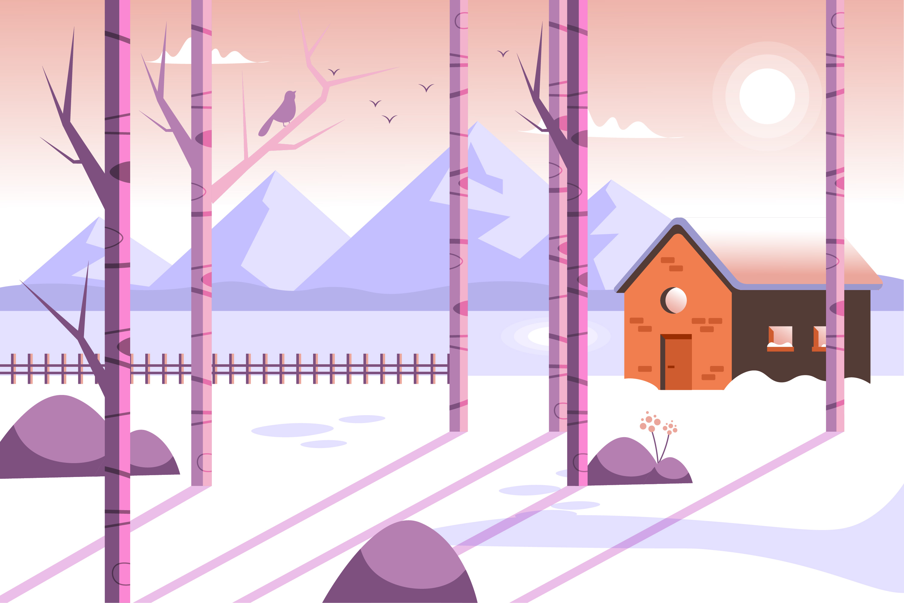 Preview for Winter-cabin-landscape-illustration-background-51d66