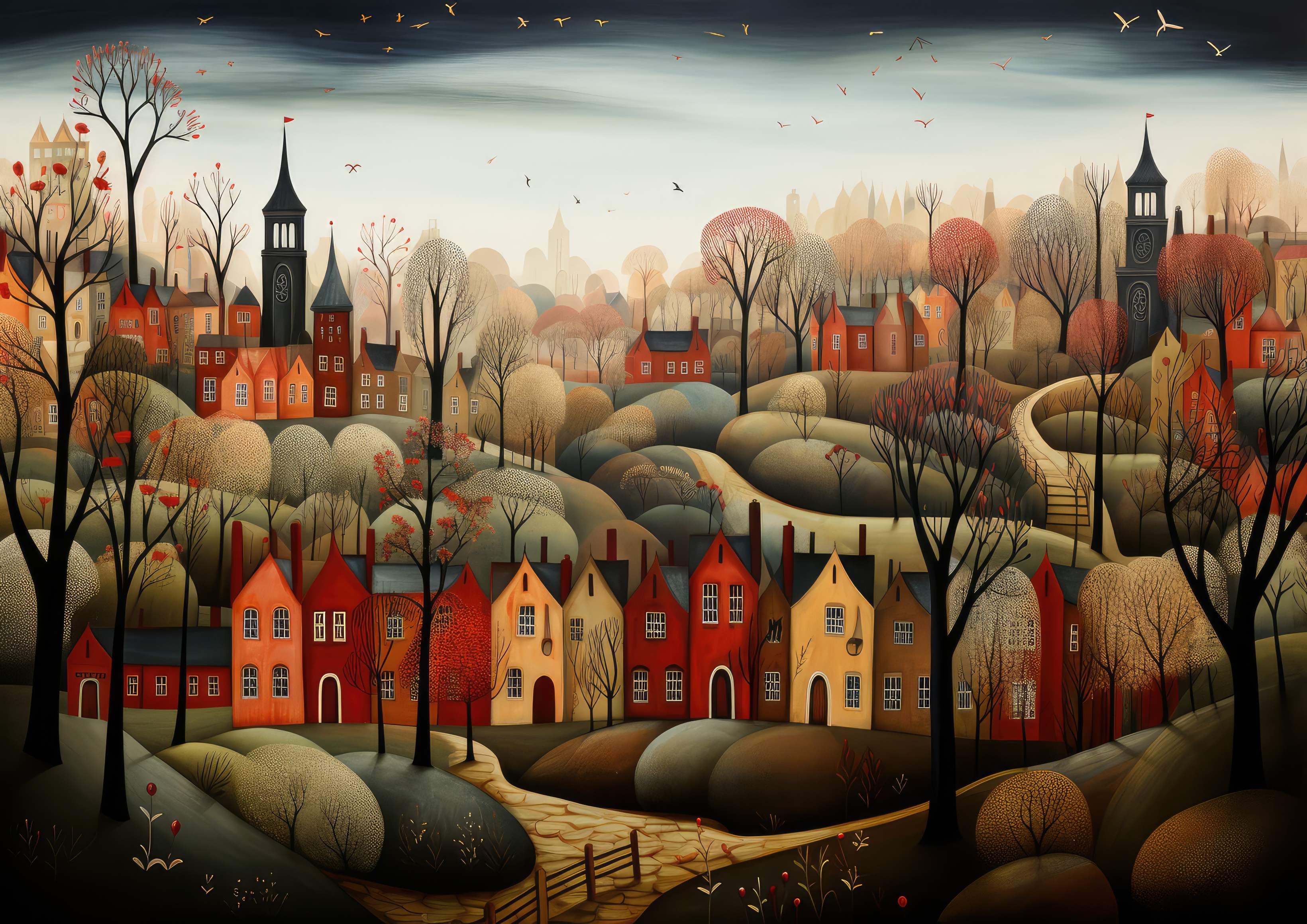 Preview for Folk-art-winter-landscape-airplane-background-1d07c