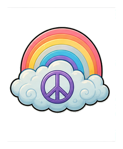 Preview for Rainbow Peace Cloud Sticker