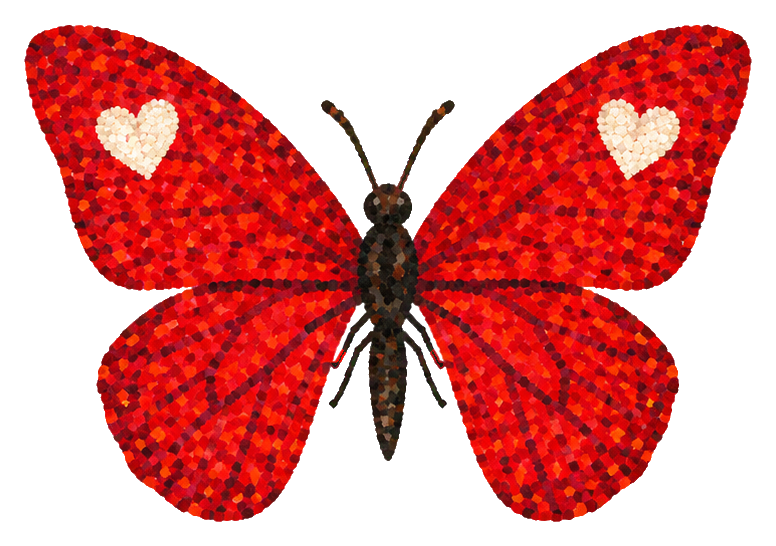 Preview for Pointillist Butterflies Red Heart