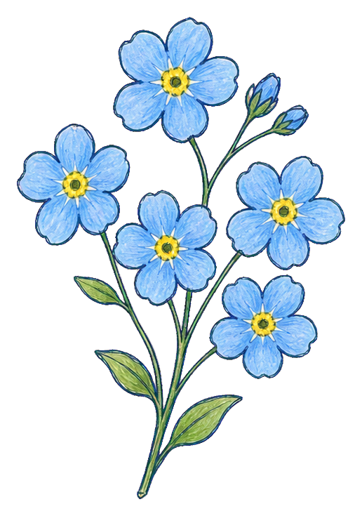 Preview for Blue Forget Me Not Cluster Sticker