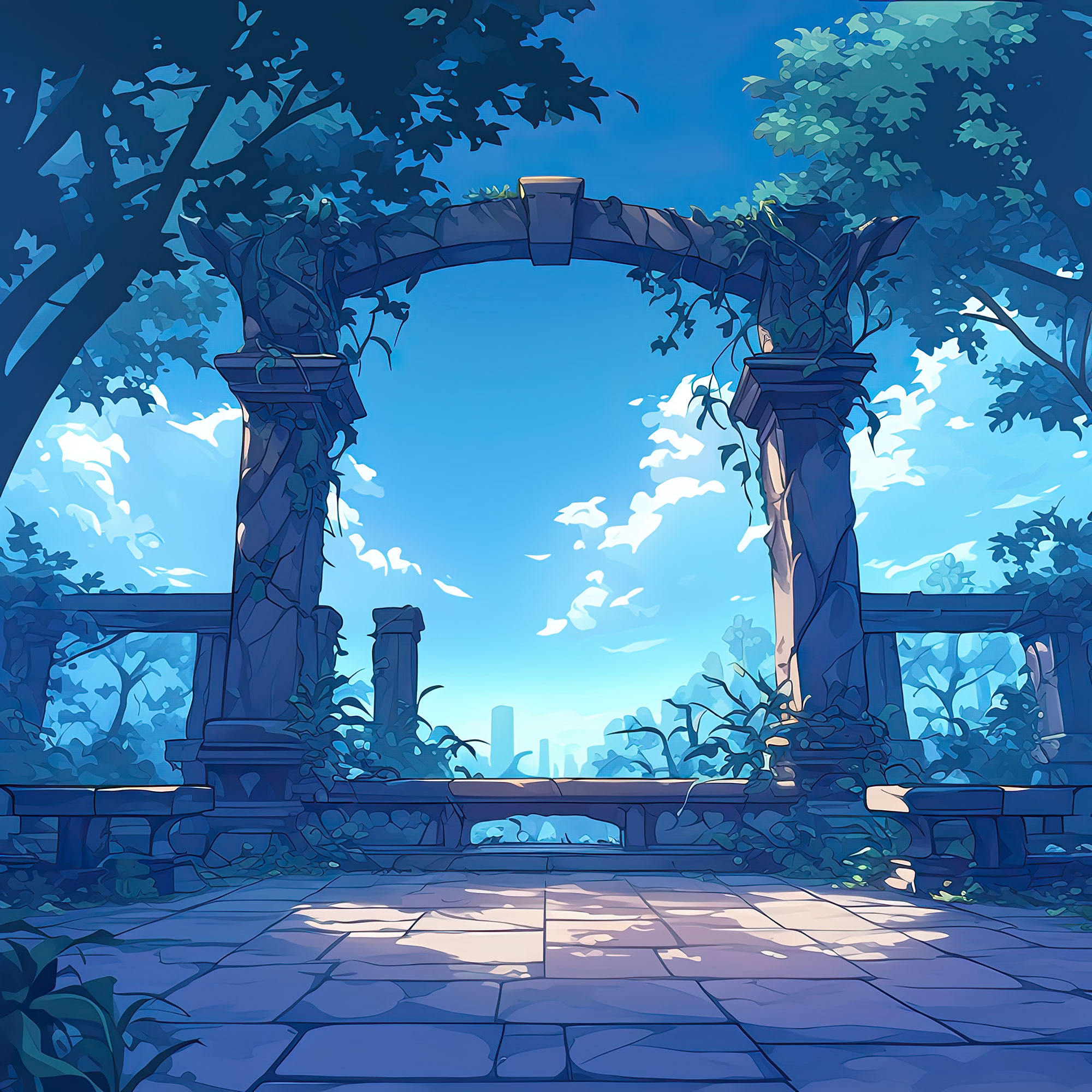 Preview for Serene-archway-landscape-whimsical-backdrop-background-b0b3c