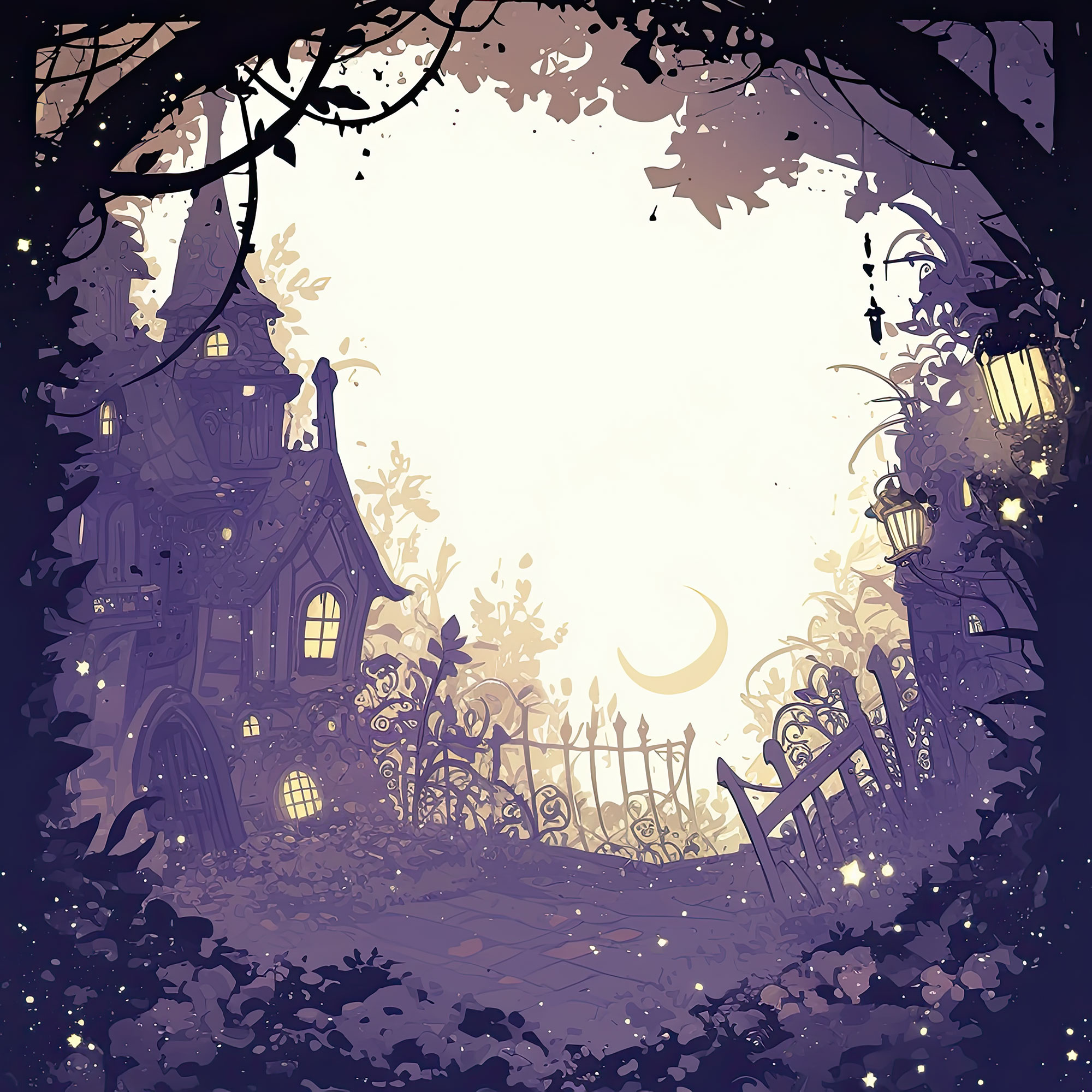 Preview for Whimsical-night-scene-illustration-spooky-backdrop-background-e32aa